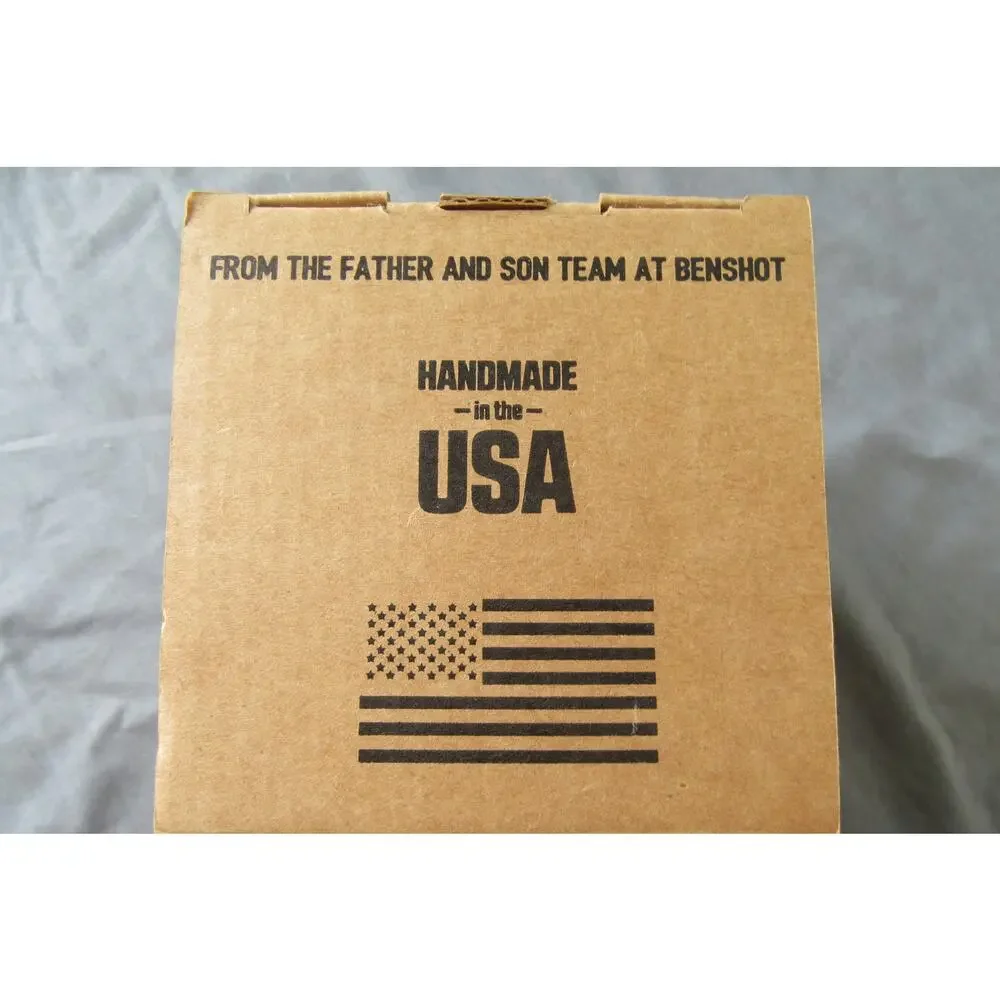 BenShot Original Pint Glass Real .50 BMG Bullet US Flag 16oz NEW in Box Made USA